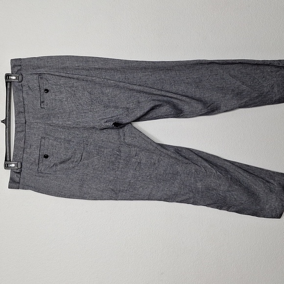 Banana Republic Gray Avery Preppy Lagenlook Linen Blend Trouser Pants Size 16L - Picture 8 of 12